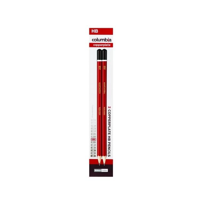 Columbia copperplate lead pencil hexagonal hb pk2-Officecentre