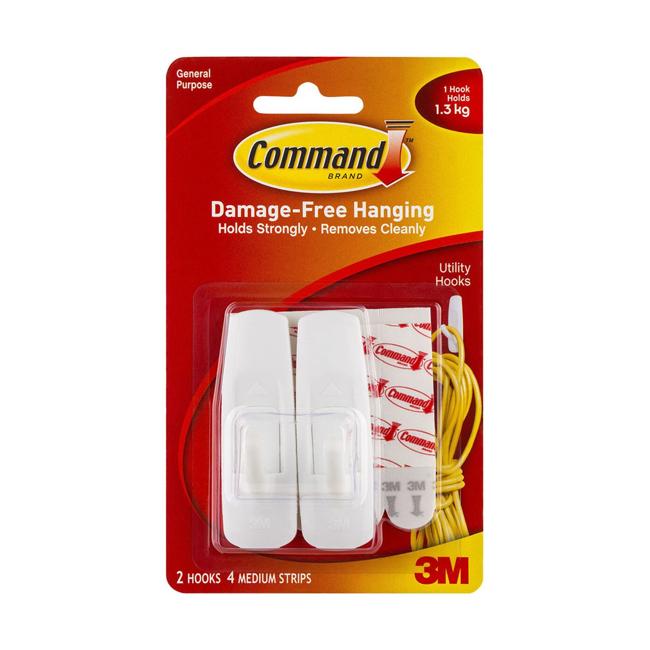 Command Hook 17001 Medium White Pk/2-Officecentre