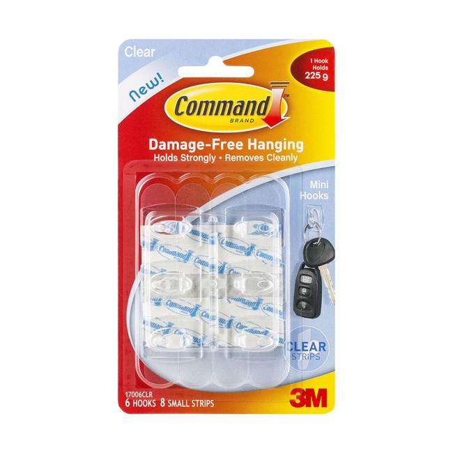 Command Hook 17006CLR Mini Clear Pk/6-Officecentre