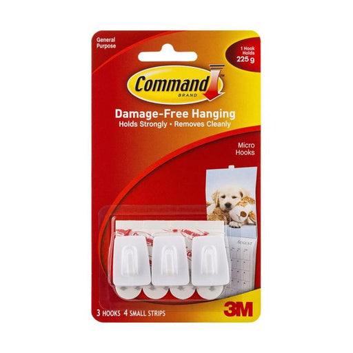 Command Hook 17066 Micro White Pk/3-Officecentre