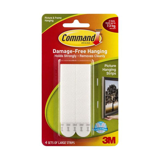 Command Picture Hanging Strips 17206 Large White Pack of 4-Officecentre