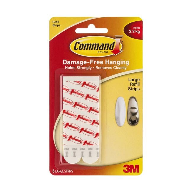 Command Refill Strips 17023P Large White Pk/6-Officecentre
