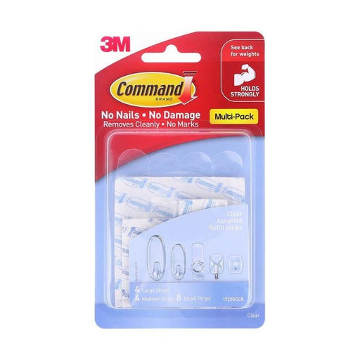 Command Refill Strips 17200CLR Assorted Clear Pk/16-Officecentre