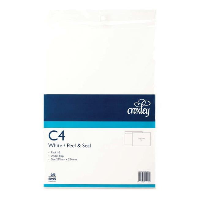 Croxley Envelope C4 Peel And Seal Wallet Flap 10 Pack-Officecentre