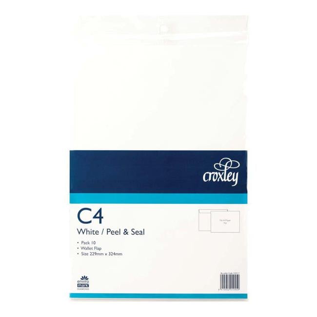 Croxley Envelope C4 Peel And Seal Wallet Flap 10 Pack-Officecentre