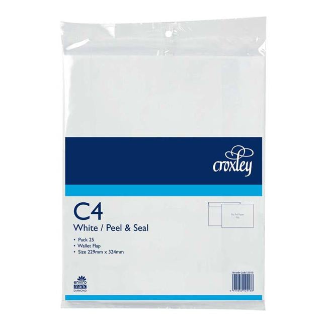 Croxley Envelope C4 Peel And Seal Wallet Flap 25 Pack-Officecentre
