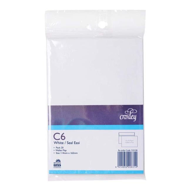 Croxley Envelope C6 Seal Easi Wallet 20 Pack-Officecentre