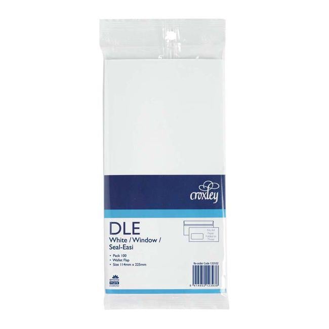 Croxley Envelope Dle Window Seal Easi 100 Pack-Officecentre