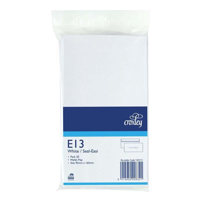Croxley Envelope E13 Seal Easi 20 Pack-Officecentre