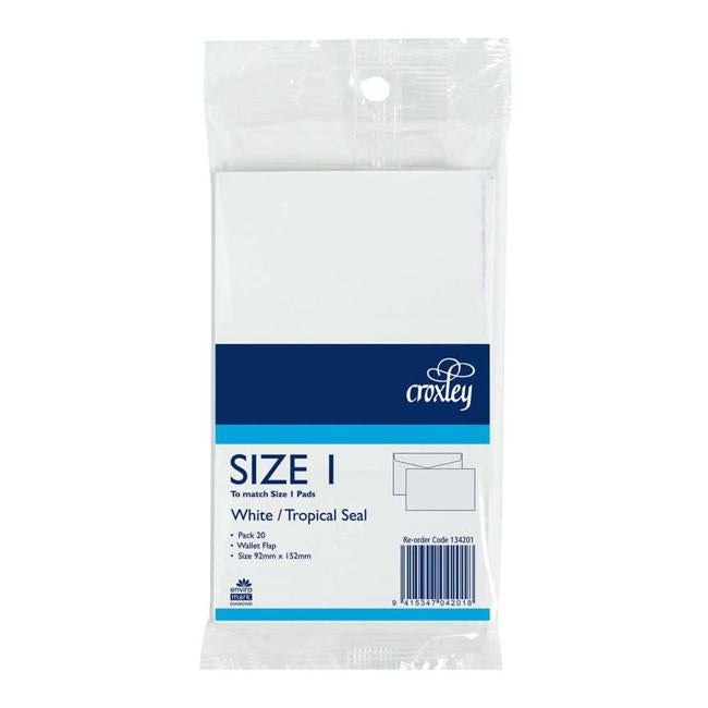 Croxley Envelope Size 1 Tropical Seal 92x152mm 20 Pack-Officecentre