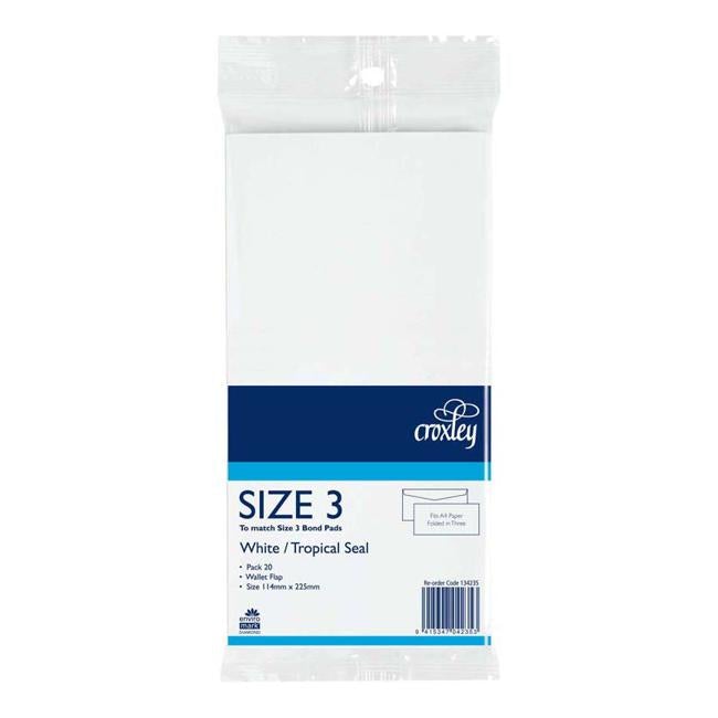 Croxley Envelope Size 3 Tropical Seal Dle 20 Pack-Officecentre