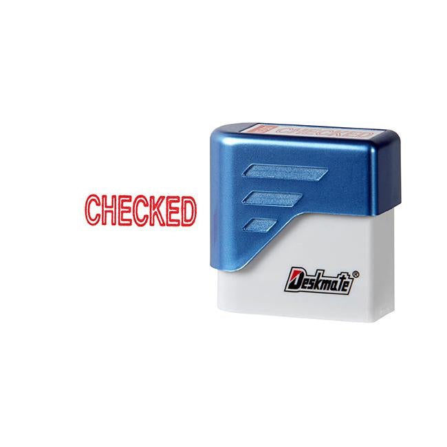 Deskmate pre-inked office stamp checked red-Officecentre