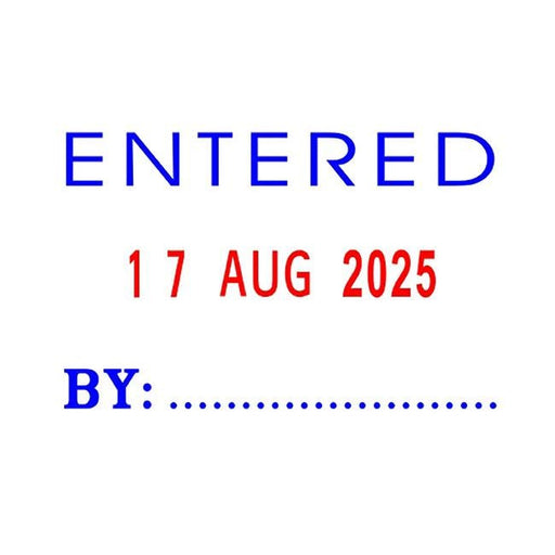 Deskmate self-inking dater stamp entered & date blue/red-Officecentre