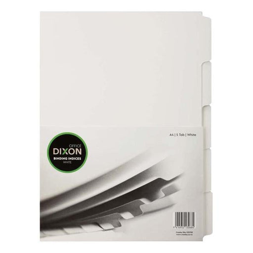 Dixon Binding Indices A4 White 5 Tab-Officecentre