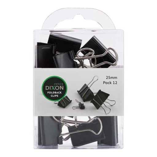 Dixon Foldback Clips 25mm Pack 12-Officecentre