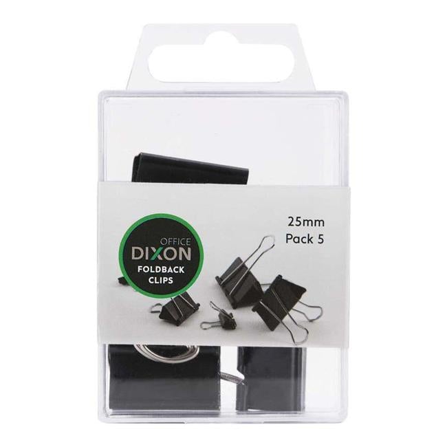 Dixon Foldback Clips 25mm Pack 5-Officecentre