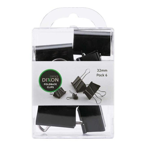 Dixon Foldback Clips 32mm Pack 6-Officecentre