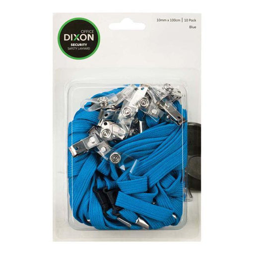 Dixon Lanyard Blue Pack 10 Flat Hangsell-Officecentre