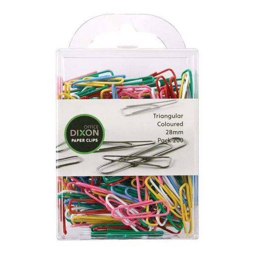 Dixon Paper Clips 28mm Tri Coloured Pack 200-Officecentre