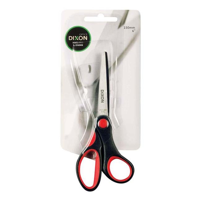 Dixon Scissors Soft Grip Black And Red 150mm 6″-Officecentre