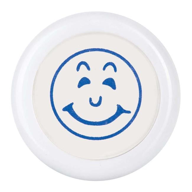 Dixon Stamp 061 Smiley Face Large Blue Pre Inked-Officecentre