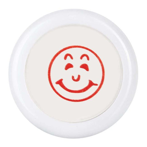 Dixon Stamp 073 Smiley Face Red Small Round Pre Inked-Officecentre