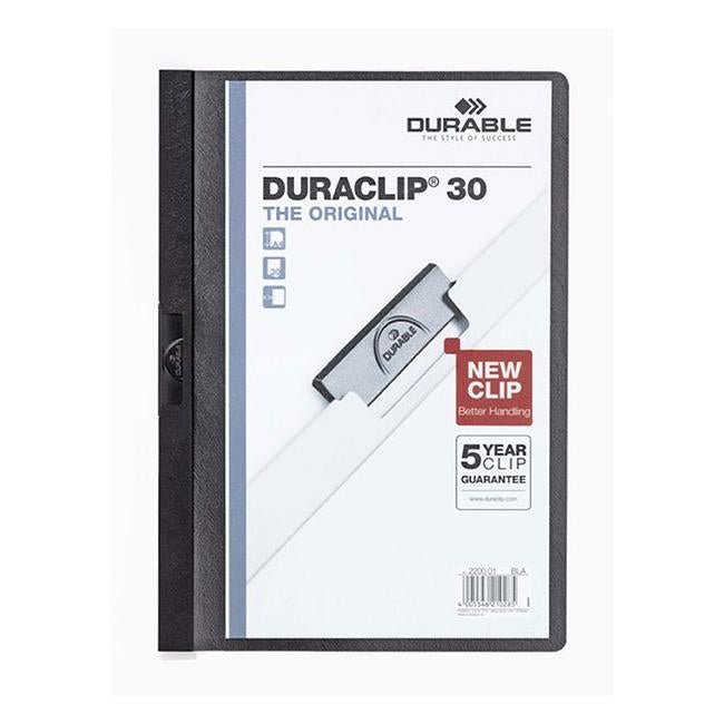Durable duraclip document file a4 30 sheet black-Officecentre