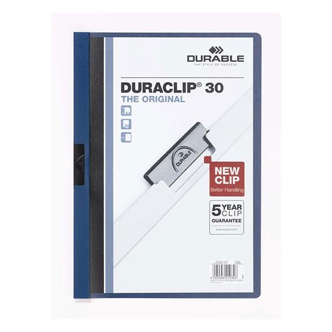 Durable duraclip document file a4 30 sheet dark blue-Officecentre