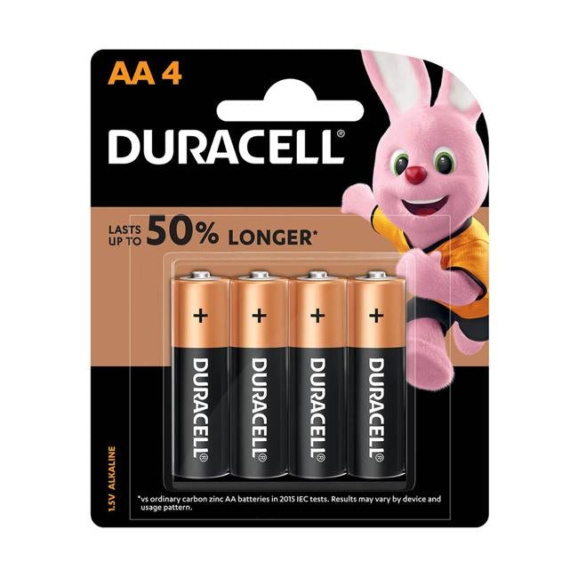 Duracell Coppertop Alkaline AA Battery Pack of 4-Officecentre