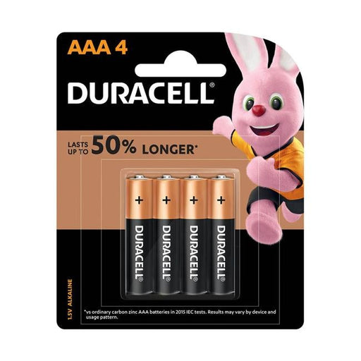 Duracell Coppertop Alkaline AAA Battery Pack of 4-Officecentre
