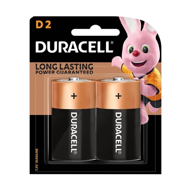 Duracell Coppertop Alkaline D Battery Pack of 2-Officecentre