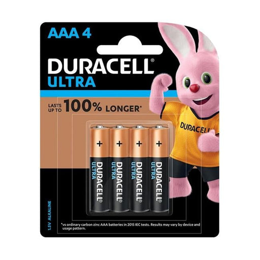 Duracell Ultra Alkaline AAA Battery Pack of 4-Officecentre