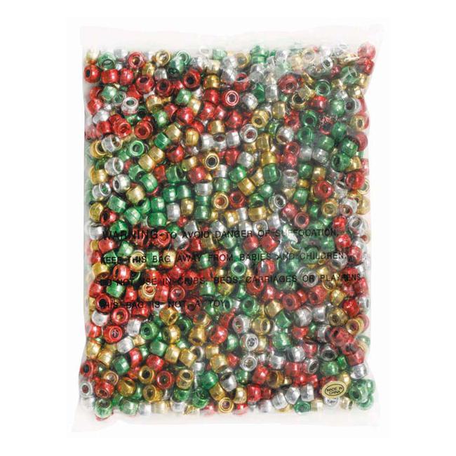 EC Beads Pony 1000 Piece Silver Gold Red Green-Officecentre