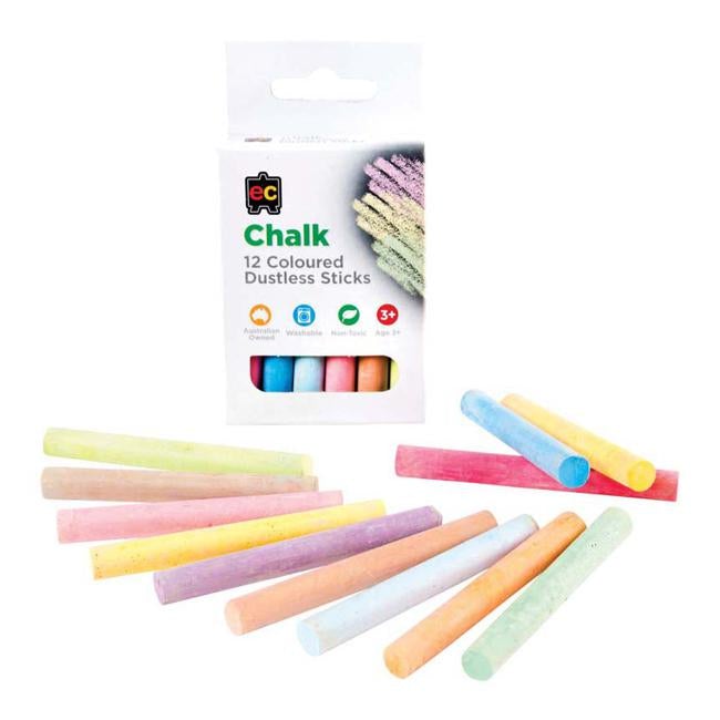 EC Chalk Coloured 12 Pack-Officecentre