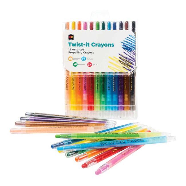 EC Crayons Twist It 12 Pack-Officecentre