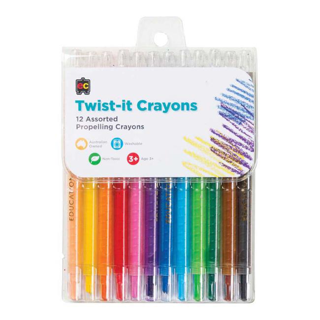 EC Crayons Twist It 12 Pack-Officecentre