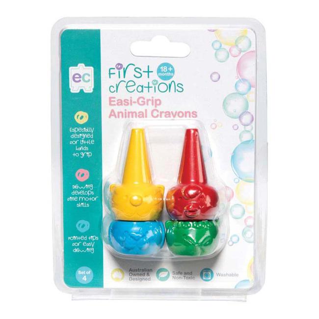 EC First Creations Easy Grip Animal Crayons Set 4-Officecentre