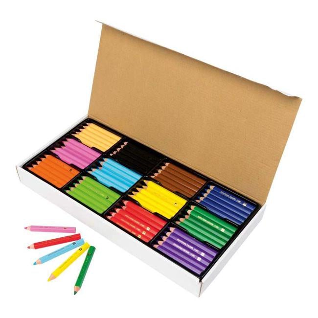 EC Jumbo Pencils Pack 120 Washable Assorted Colours With Sharpener-Officecentre