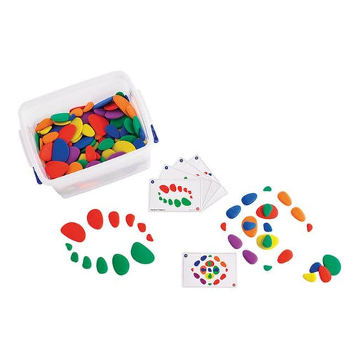 EDX Rainbow Pebbles Classroom Set 252 Pcs, 47 Activity Cards In Plastic Container-Officecentre