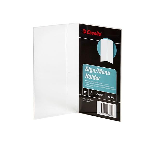 Esselte sign menu holder bifold dl clr-Officecentre