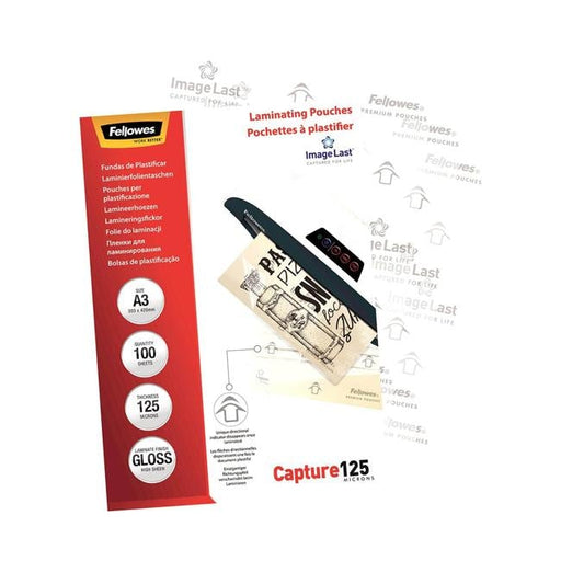 Fellowes Laminating Pouches A3 Gloss 125 Micron Pack 100-Officecentre