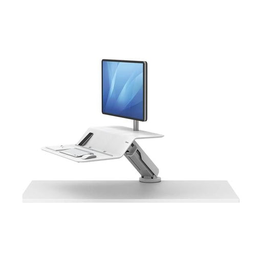 Fellowes Lotus RT Single Monitor Sit Stand Workstation White-Officecentre