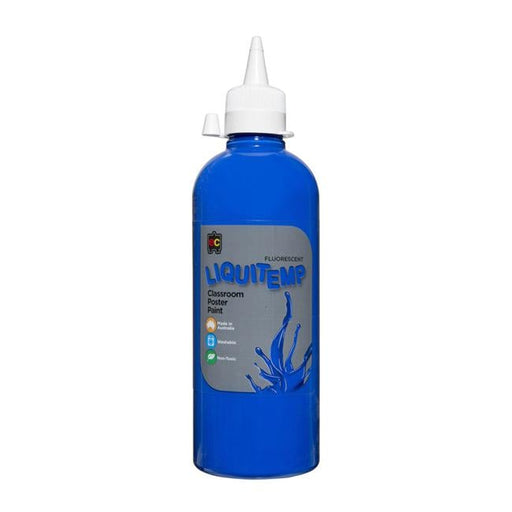 Fluoro Liquitemp Poster Paint 500ml Blue-Officecentre