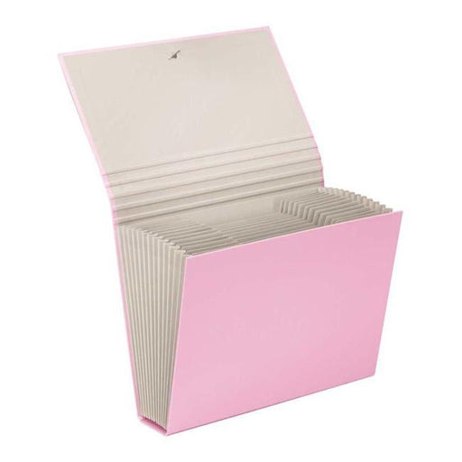 FM A4 File Expanding Pastel Piglet Pink 13 Pocket-Officecentre