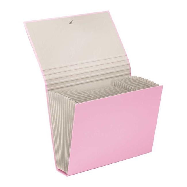 FM A4 File Expanding Pastel Piglet Pink 13 Pocket-Officecentre