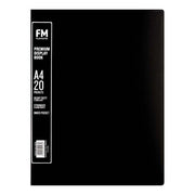 FM A4 Premium Display Book 20 Pocket Black-Officecentre