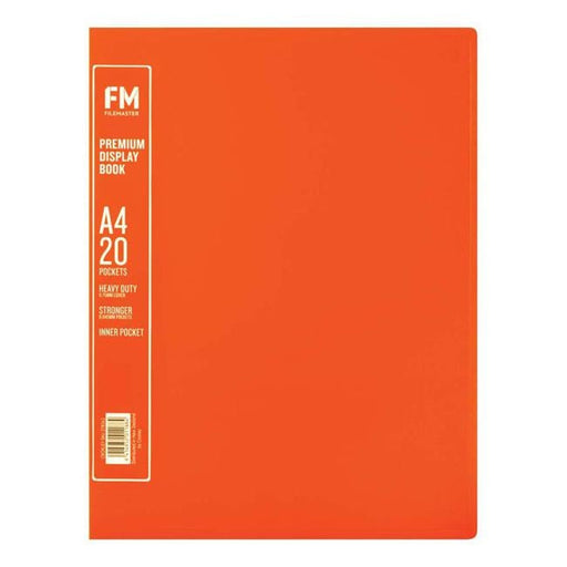 FM A4 Premium Display Book 20 Pocket Burnt Orange-Officecentre