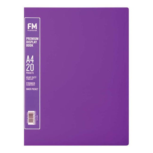 FM A4 Premium Display Book 20 Pocket Passion Purple-Officecentre