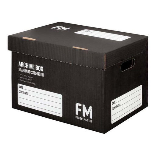 FM Box Archive Black Standard Strength 384x284x262mm Inside Measure-Officecentre
