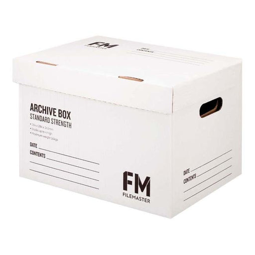 FM Box Archive White Standard* Strength 384x284x262mm Inside Measure-Officecentre